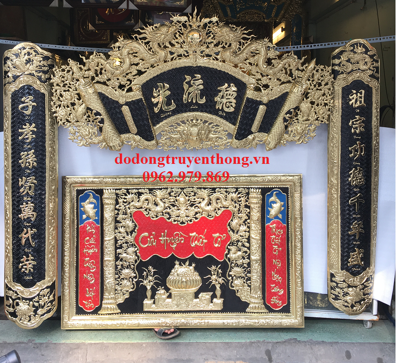liễn thờ cửu huyền thất tổ bằng đồng